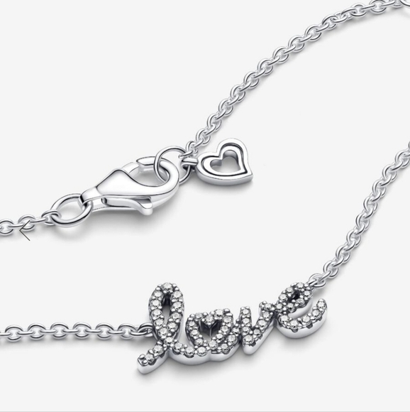 Pandora Sparkling Handwritten Love Collier Necklace - Picture 10 of 10